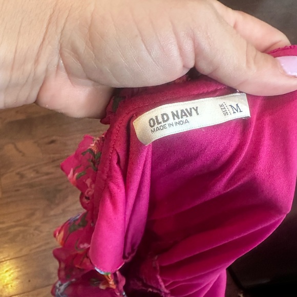 Old Navy Sleeveless Pink Floral Print Dress Size Medium - Picture 3 of 3